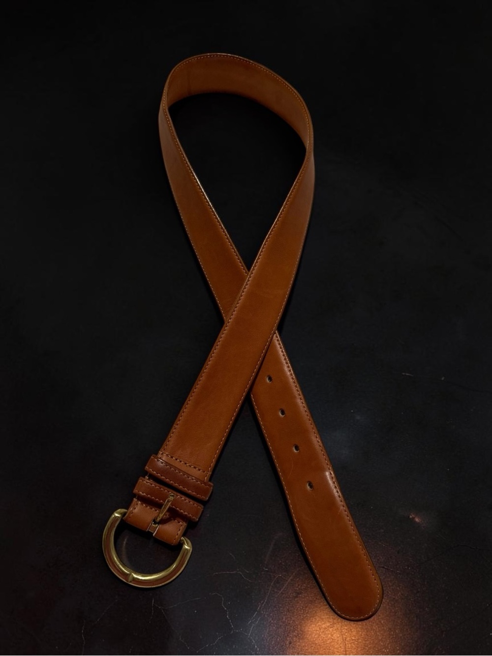 Coach Brown Leather Belt with Gold Buckle